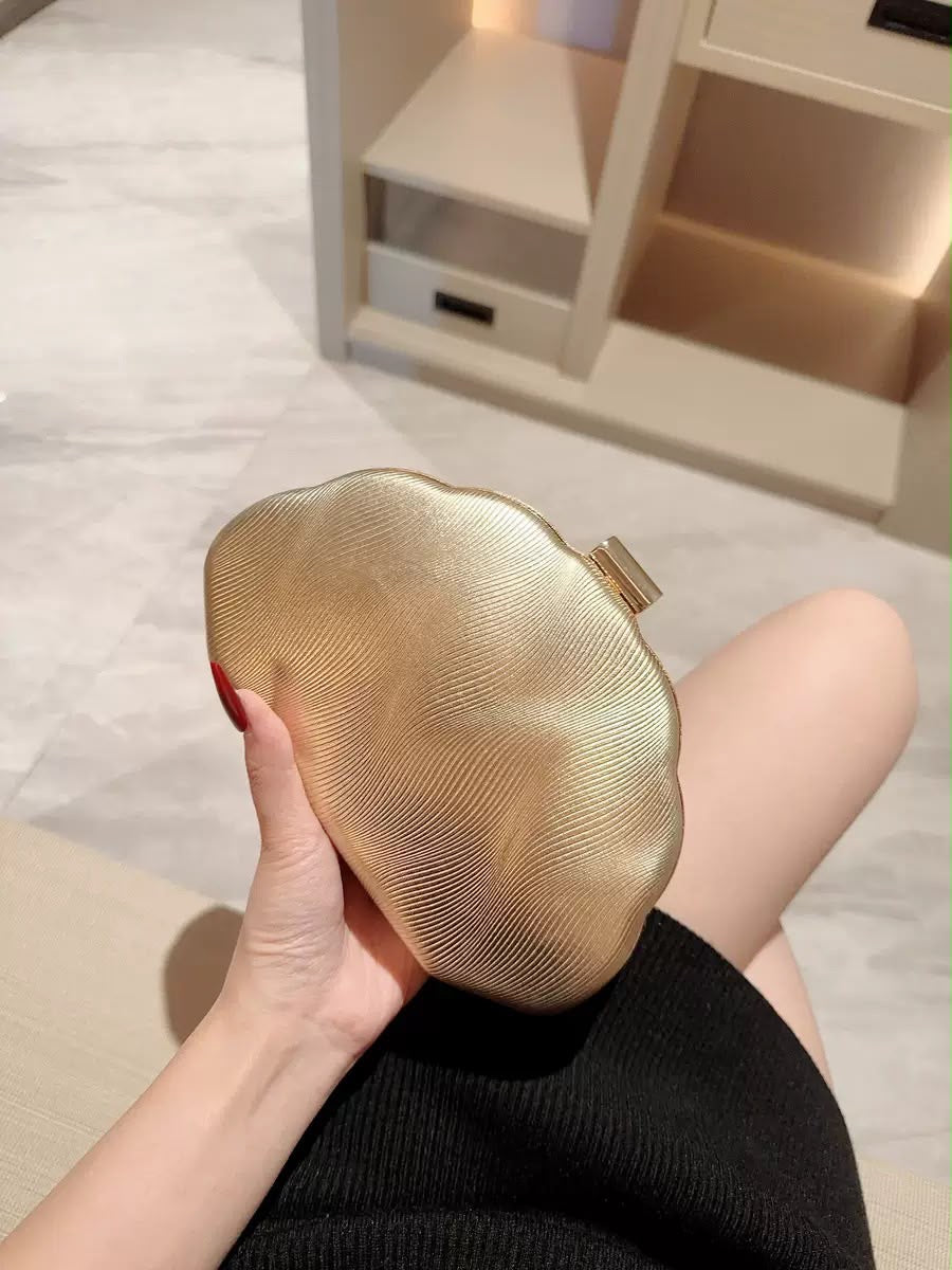 Champagne Shell Clutch Bag