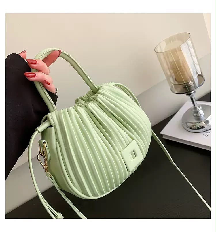 Noir Pleated Dumpling Bag