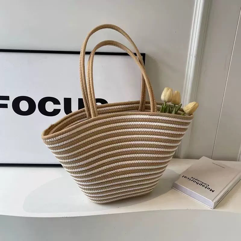 Coastal Stripe Rope Tote