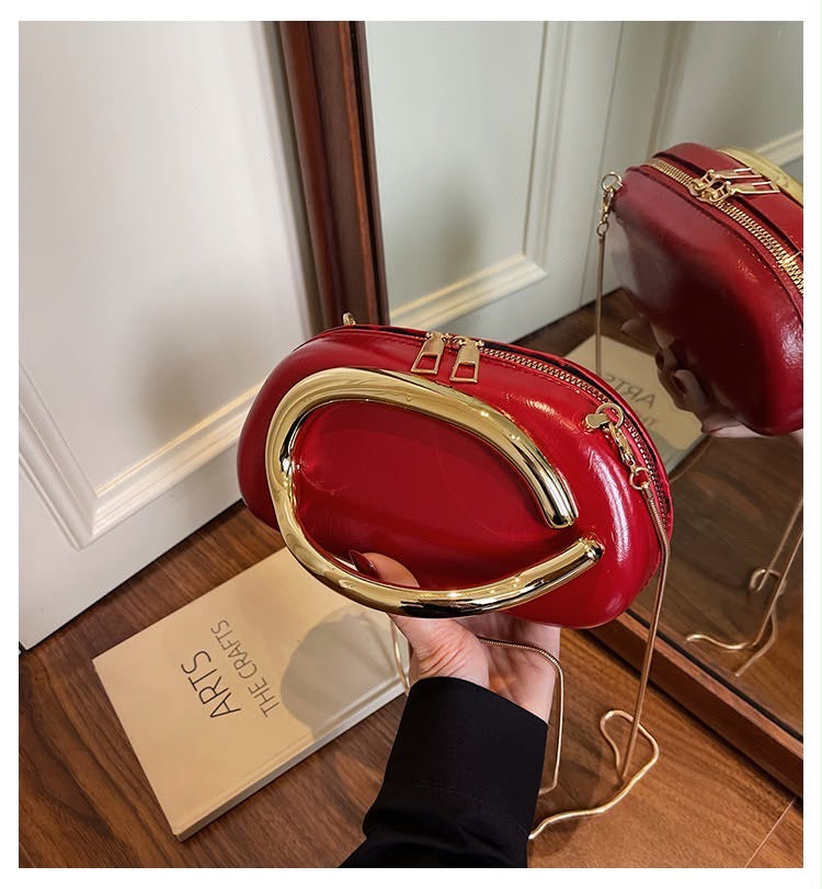 Noir Oval Frame Mini Bag
