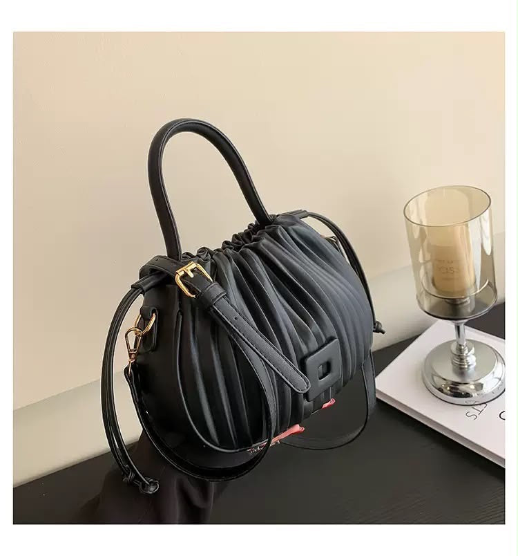 Noir Pleated Dumpling Bag