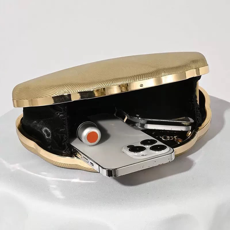 Champagne Shell Clutch Bag