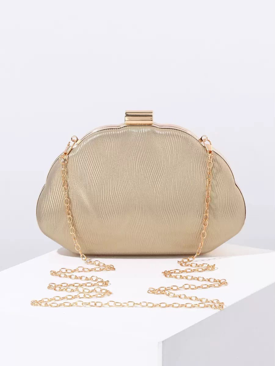 Champagne Shell Clutch Bag