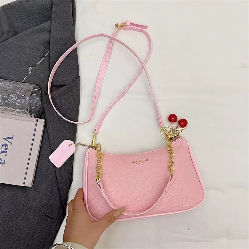 Cherry Chain Crescent Bag