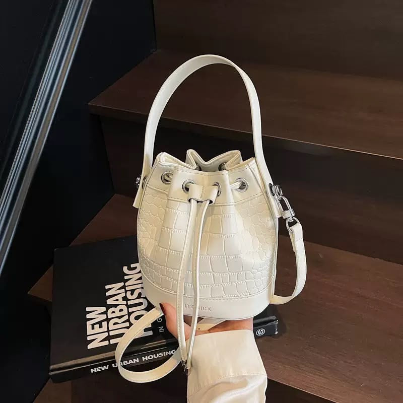Croc-Emb Croco Bucket Bag