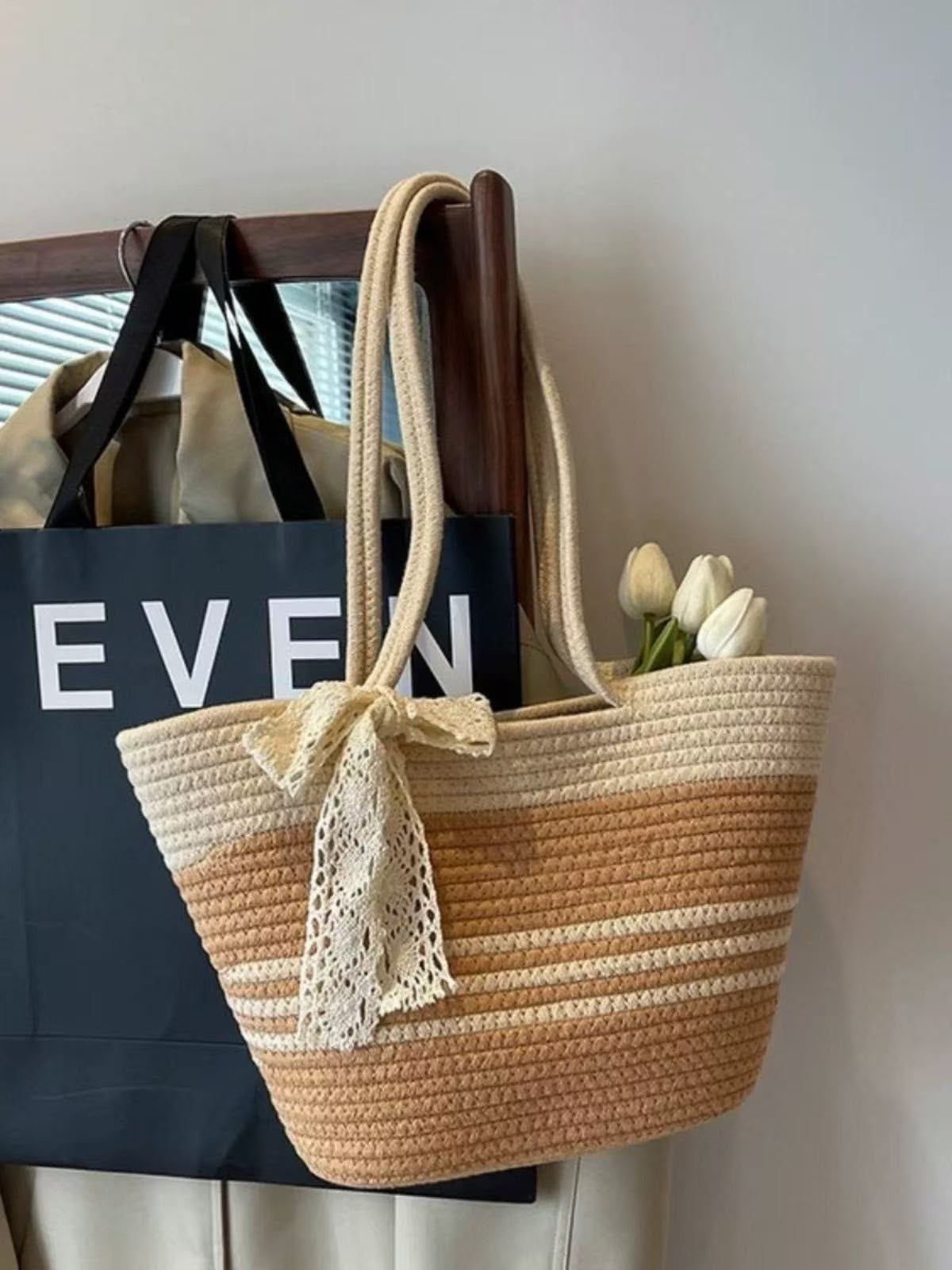 Coastal Stripe Rope Tote