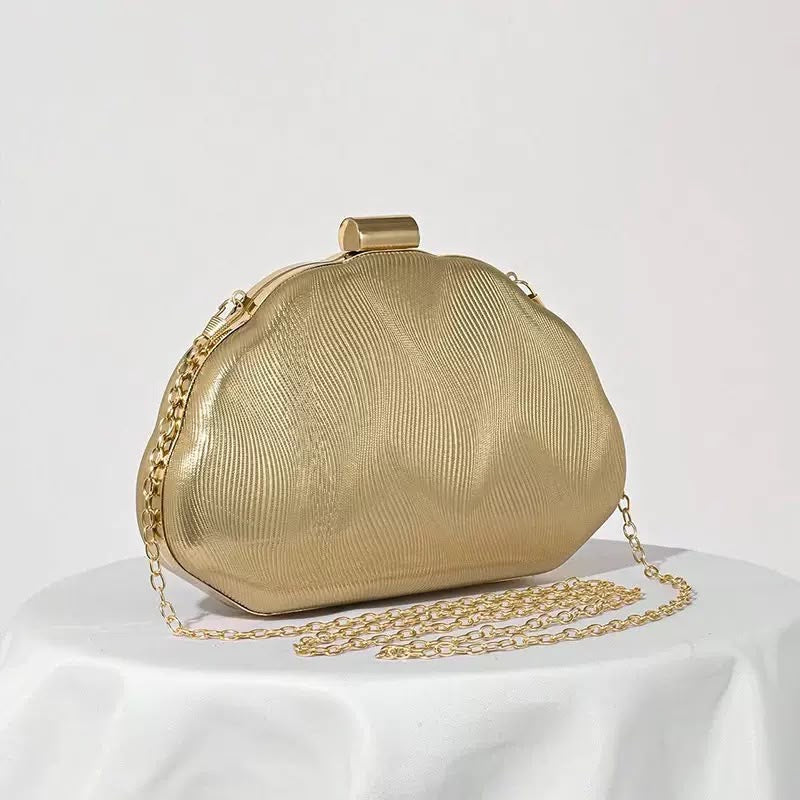 Champagne Shell Clutch Bag