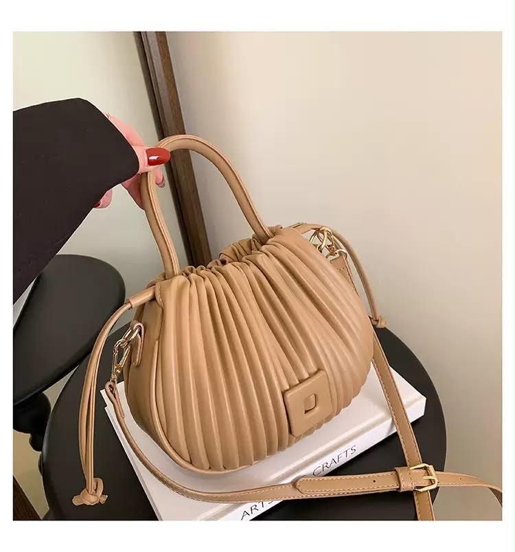 Noir Pleated Dumpling Bag