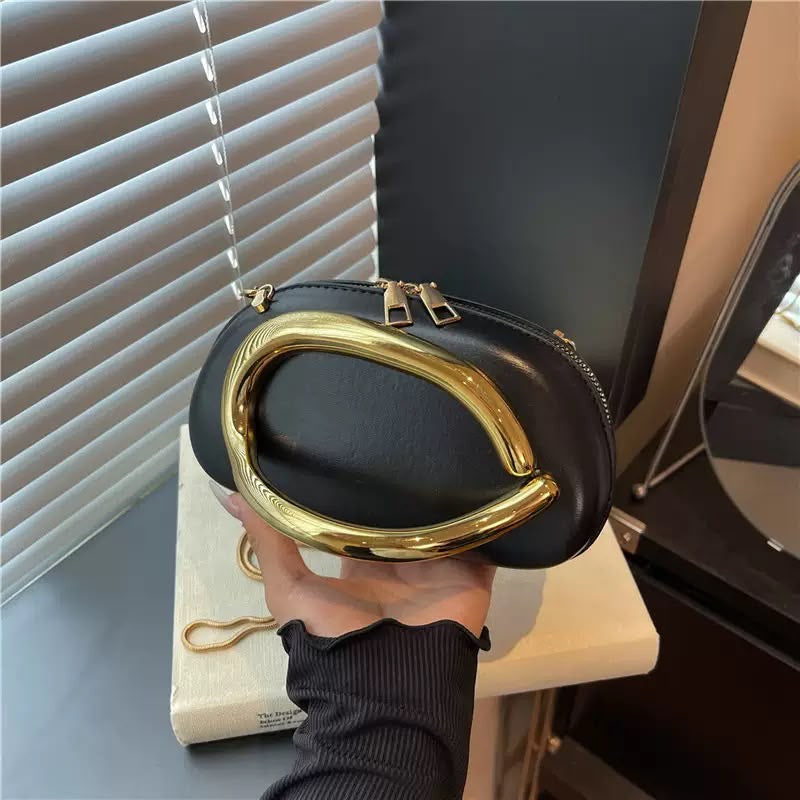 Noir Oval Frame Mini Bag