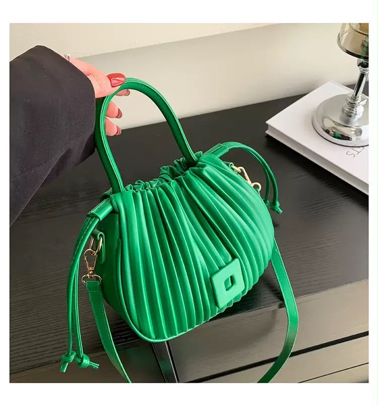 Noir Pleated Dumpling Bag