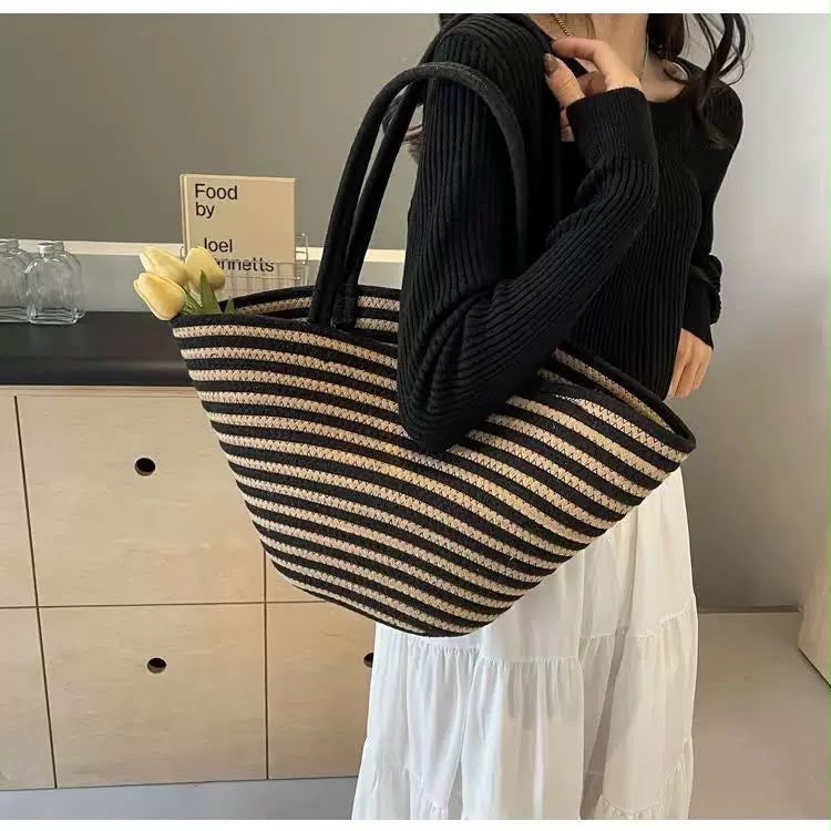 Coastal Stripe Rope Tote