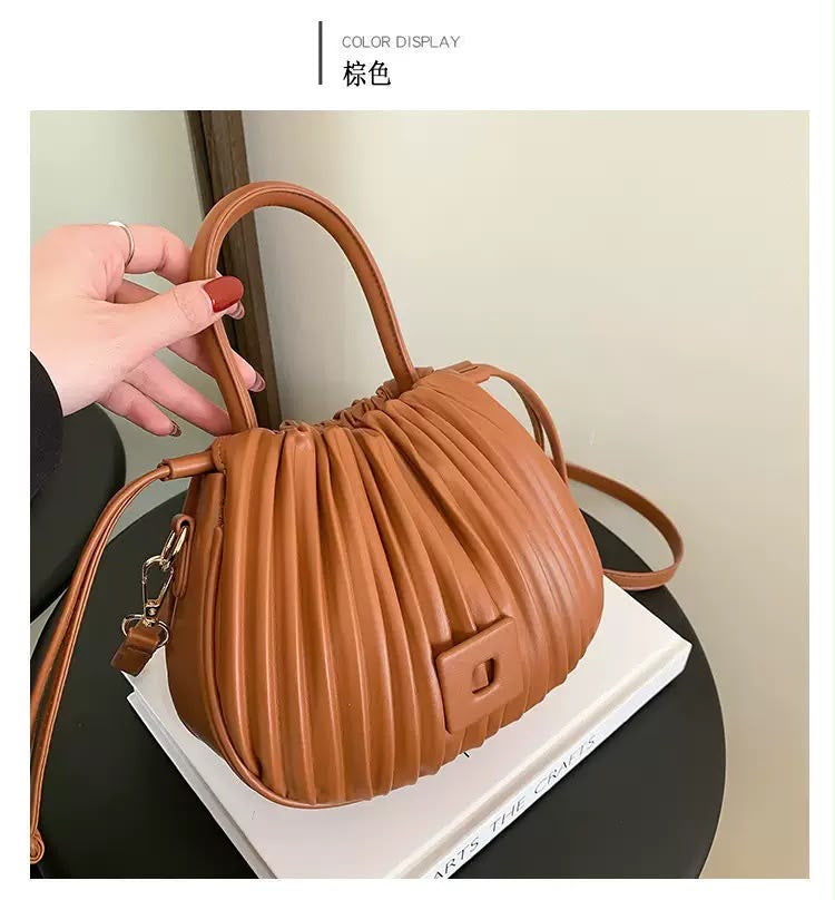 Noir Pleated Dumpling Bag