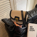 Canvas Contrast Saddle Crossbody
