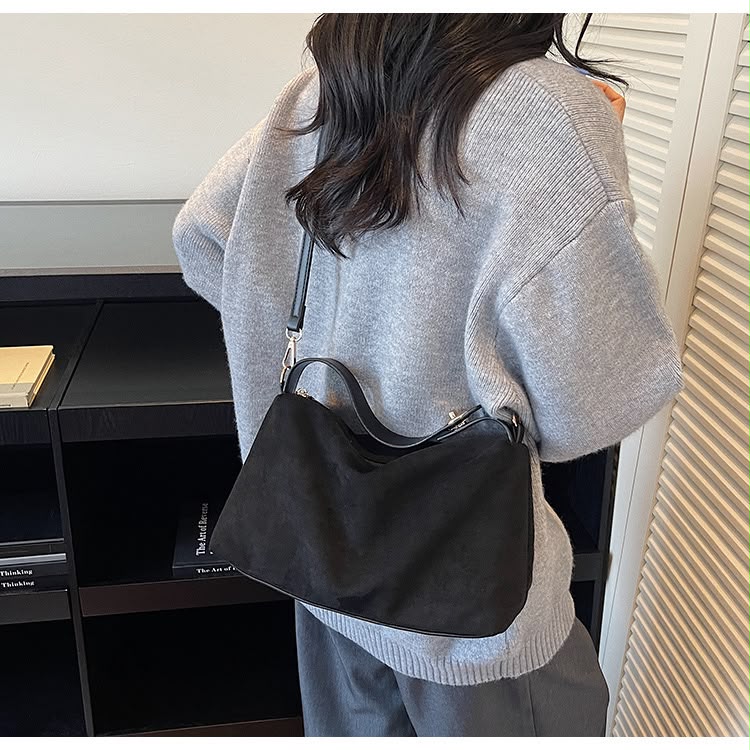 Suede Slouchy Shoulder Bag