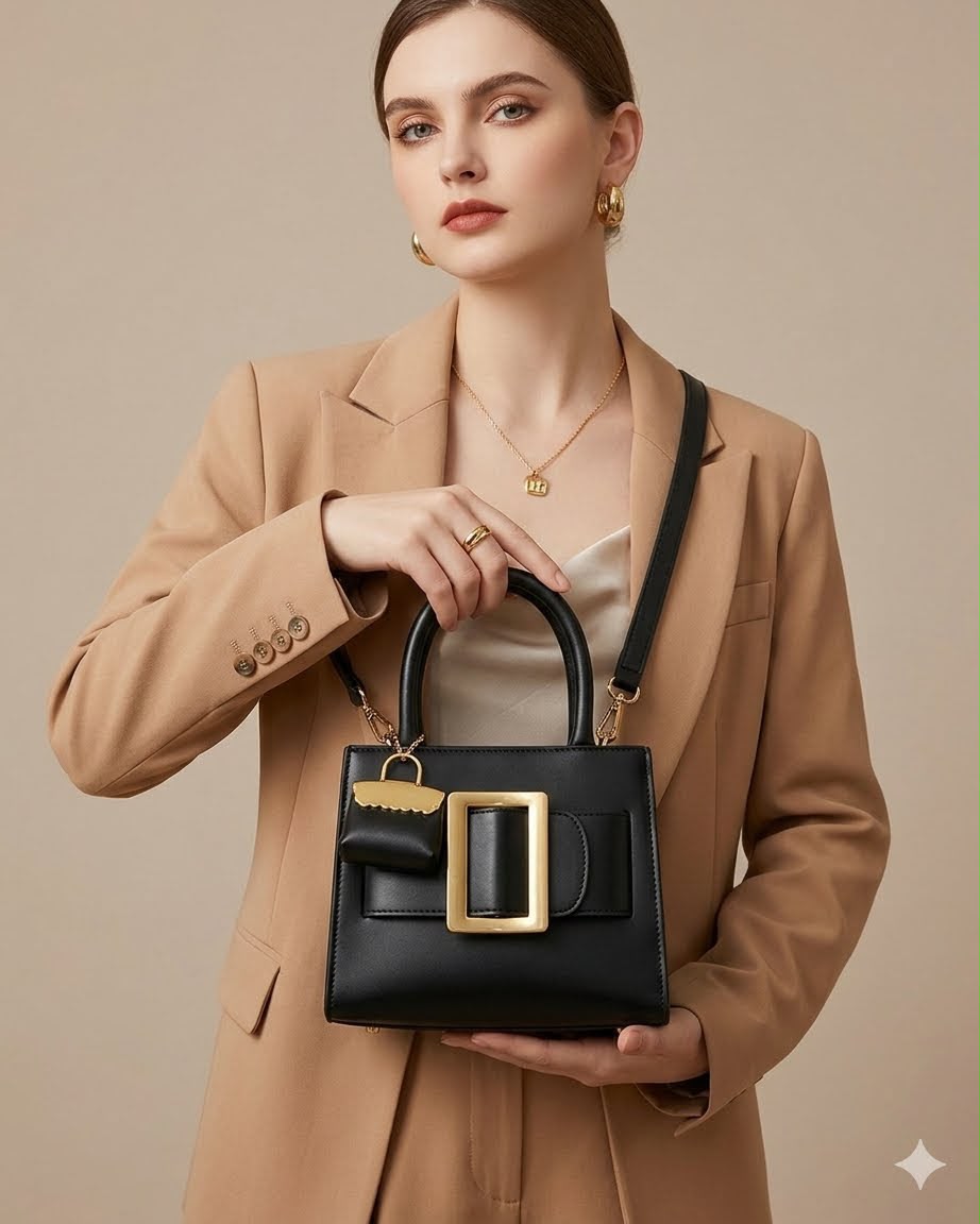 Gold Buckle Mini Top Handle Bag