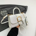 Mini sac seau à boucle croco + pochette